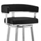 Armen Living Lorin 30" Black Faux Leather and Brushed Stainless Steel Swivel Bar Stool LCLRBABSBL30 - alternate 8